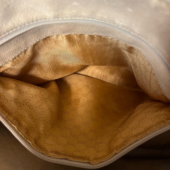 Gucci Vintage Micro GG Sherry Line Boston Bag - Rare Mustard Trim- Crest Charm- - Picture 12 of 15